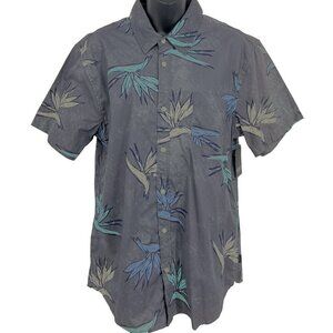 Valor Collective Men Button Aloha Hawaiian Tropical Leaf Shirt Size Large L New